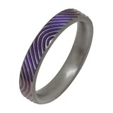 Titanium Ti2 Colour Finger Print Ring