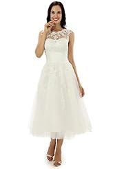 Tulle Sweetheart Sheer Applique Open-Back  Crystal Tea Length  Dress With Rhinestones