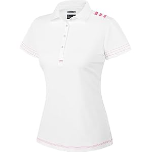 Buy adidas Ladies Short Sleeve 3 Stripe Mesh Polo by adidas