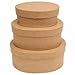 Factory Direct Craft Handcrafted Paper Mache Oval Boxes - 9 Total Boxes (3 of Each Size)