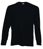 Fruit of the Loom Long Sleeve T Shirt in Navy Size S