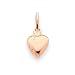 14k Rose Gold Solid Polished 3-Dimensional Medium Heart Charm