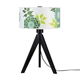 IMAGE OF Woody Table Lamp Finish: Black Wood, Shade Finish: Mango Leaf