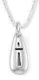 Sterling Silver Tear Drop Cross Pendant by Bob Siemon, 18