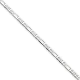 31L4UvvyzHL. SL160  2.4mm, 14 Karat White Gold, Flat Figaro Chain   7 inch