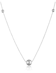 Sterling Silver Bead Station Necklace