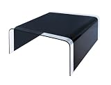 Premier Housewares Coffee Table with Black and Clear Bent Glass, 40 x 100 x 100 cm Premier Housewares Coffee Table with Black and Clear Bent Glass, 40 x 100 x 100 cm