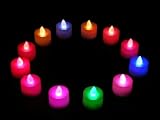 Lot de 12 bougies à piles, sans flammes, à LED qui change de couleur
