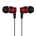Francois et Mimi In-Ear 3.5mm Aux Hi-Fidelity Flat Cable Non-Tangle Headphones Earbuds IP610 Red