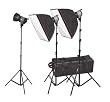 3000 Watt Quartz Light Kit with 2 softboxes, barndoors and Colour Filters