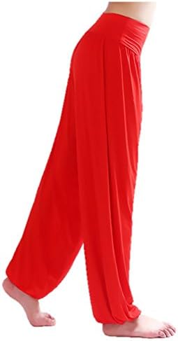 Abundant Life Harem Pants for Women Best For Dance, Yoga, Lounging - Super Soft (Small, Red)
