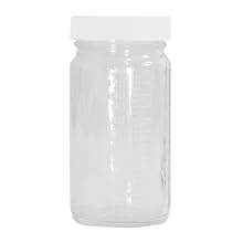 Qorpak Clear Glass Graduated Medium Round Bottle with White Polypropylene SturdeeSeal Polyethylene Foam Lined Cap