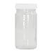 Qorpak Clear Glass Graduated Medium Round Bottle with White Polypropylene SturdeeSeal Polyethylene Foam Lined Cap