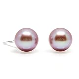 HinsonGayle AAA 7.5-8.0mm Naturally Pink Cultured Pearl Stud Earrings (14K White Gold)