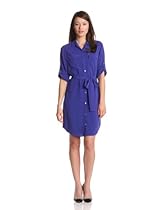 Hot Sale Calvin Klein Women's Shirt Dress, Electric Purple, X-Small