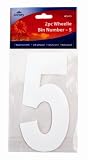 from PinkWebShop White Self Adhesive Wheelie Bin Numbers 17cm 2/Pk - 5 (WS515) Wheelie Bin / Dust bin / Dustbin Number Stickers