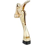 Easy-Step Door Stops (4 Inch) - Brass (Premium Quality Finish) : Hands-Free, No Bending Down, No Scuffed Shoes, Tap with Foot for Instant Release! Easy Installation - No More Lost Doorstops, Height-Adjustable Rubber Foot For Long and Stable Use