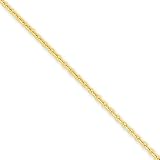 14k Gold Plated 18 2.2mm Solid Polished Cable Chain