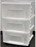 Homz 7000364 Smartcart 3 Drawer with Black Top and Trim - Pack Of 3