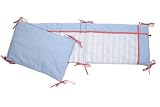 from Baby Boum Baby Boum Cotty Blue 100 cotton Patchwork Cot Bed Bumper (Blues and Red, 36 x 180cm) (Model 103COTTY60)