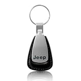 Jeep Tear Drop Black Leather Key Chain