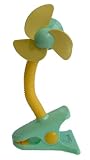 Childs push chair fan with clip - green