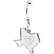 Black State of Texas Belly Ring