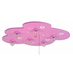 Niermann-Standby 682 - Deckenleuchte Margeriten rosé inklusive Leuchtmittel: 6 x E14 max. 40 Watt + 20 x 1,1 Watt Lichtpunkte, 54 x 74 x 8 cm