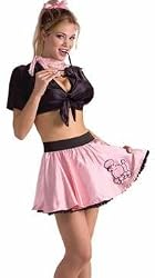 Womens 1950s Adult Costume 50s Girl Sexy Short Poodle Skirt Party Outfit