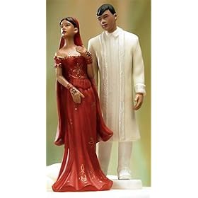 Weddingstar Indian Bride In Embroidered Red Dress Mix & Match Cake Topper