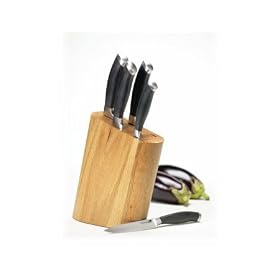 Master Class Deluxe Five Piece Knife Set with Oak Finish Block, Gift Boxed