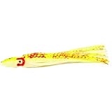 Boone Big Game Trolling Skirt (Pack of 10), Glow Chartreuse Red Pattern, 4 1/4-Inch