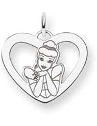 Disneys Cinderella Heart Charm in Sterling Silver