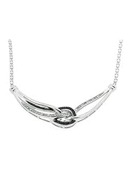 Sterling Silver .25ct Black and White Diamond Knot Necklace