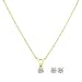 Jewelry : 14k Yellow Gold Diamond Pendant and Earrings Set (1/3 cttw, H Color, I2-I3 Clarity), 18"