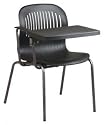 4 Pack Deluxe Chairs with Titanium Finish Frame and Notebook Tray By Office Star
