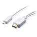 Cable Matters Gold Plated Premium MHL to HDMI Cable for Samsung Galaxy SIII & Galaxy Note 2 in White – 6ft