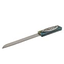 Alef Judaica KN540GL Glass with Pewter Plaque Challah Knife