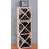 Country Pine Solid Diamond Wine Cube Rack - Holds 132 Bottles