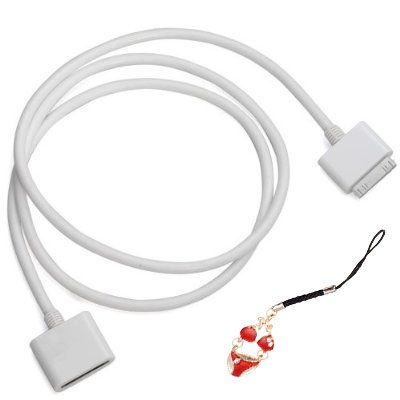 30-Pin White 3.3-Ft Dock Extender Cable Sync Data Power Charging For Apple Iphone 3 3GS 4/4s /Ipod/ Ipad 1 2