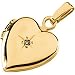 14K Yellow Gold Heart Shaped Diamond Locket (0.03 ctw, G-H, SI1)
