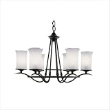 Candle Light Six Light Chandelier in Wrought Iron