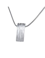 VINANI brand Germany 925 Sterling Silver Women Pendant Rectangle Stripes matte/shiny with Snake Chain Necklace ARI
