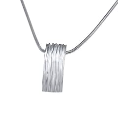 VINANI Anh�nger Rechteck Streifen mattglanz mit Kette 42 cm Sterling Silber 925 ARI42