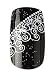 Cala Party Nails Pre-glued Nail Set 12pc Black Flower 88018