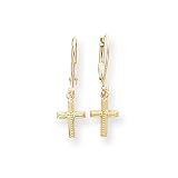 14k Cross Dangle Earrings