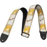 Fender Monogrammed Guitar Strap - White/Brown/Yellow