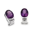14k White Gold Amethyst and Diamond Earrings
