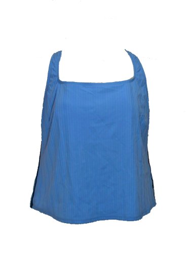 Nautica Sky Blue Ribbed Racerback Swimsuit-top