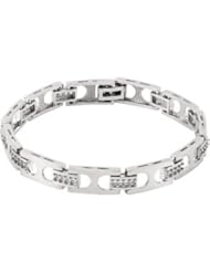 Gents Diamond Bracelet 14K White 01.20 Cttw Round Brc312